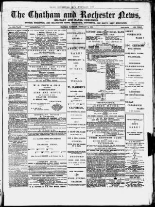 cover page of Chatham News published on February 2, 1889
