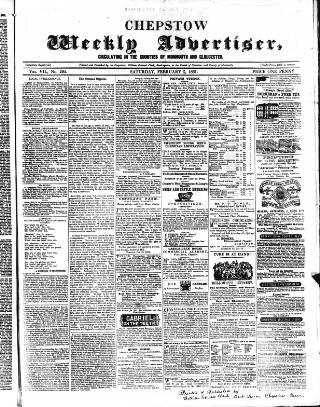 cover page of Chepstow Weekly Advertiser published on February 2, 1861