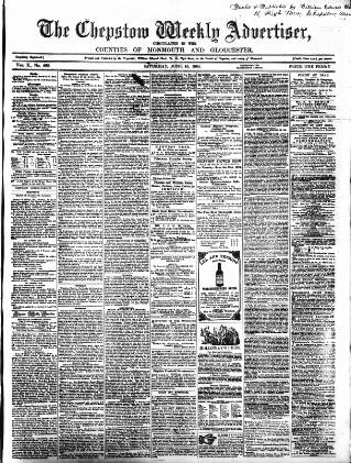 cover page of Chepstow Weekly Advertiser published on June 18, 1864