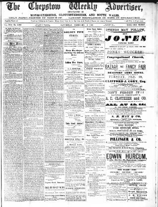 cover page of Chepstow Weekly Advertiser published on February 2, 1895