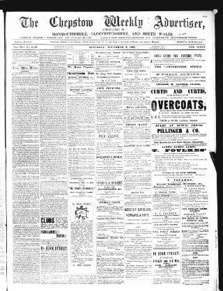 cover page of Chepstow Weekly Advertiser published on November 2, 1895