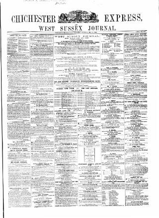 cover page of Chichester Express and West Sussex Journal published on May 2, 1865