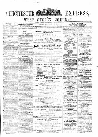 cover page of Chichester Express and West Sussex Journal published on March 19, 1867