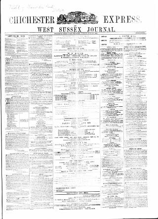 cover page of Chichester Express and West Sussex Journal published on June 18, 1867