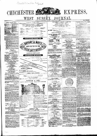 cover page of Chichester Express and West Sussex Journal published on May 4, 1869
