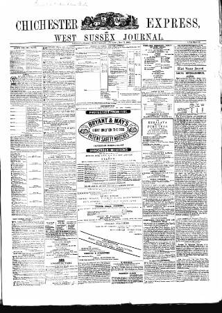 cover page of Chichester Express and West Sussex Journal published on November 2, 1869
