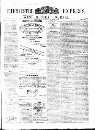 cover page of Chichester Express and West Sussex Journal published on December 14, 1869