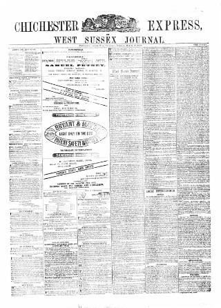 cover page of Chichester Express and West Sussex Journal published on March 19, 1872