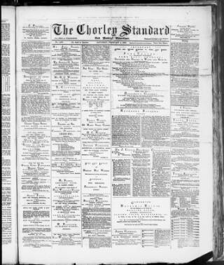cover page of Chorley Standard and District Advertiser published on February 2, 1889