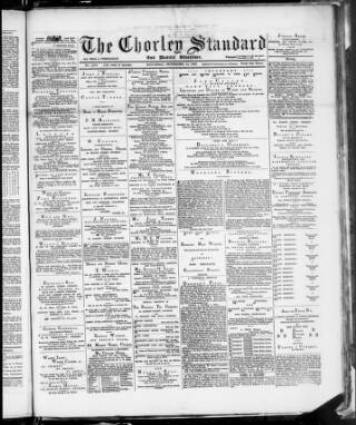 cover page of Chorley Standard and District Advertiser published on September 14, 1889