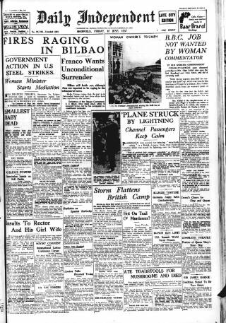 cover page of Sheffield Independent published on June 18, 1937