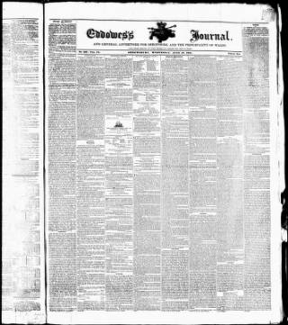 cover page of Eddowes's Shrewsbury Journal published on June 18, 1851