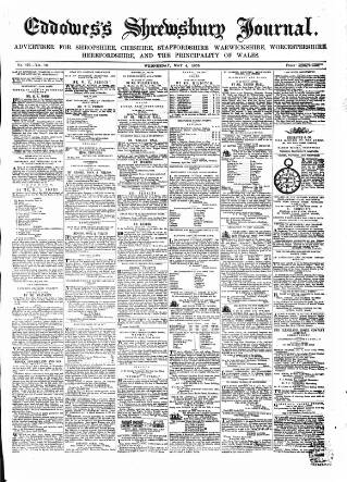 cover page of Eddowes's Shrewsbury Journal published on May 4, 1859