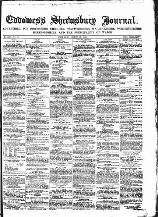 cover page of Eddowes's Shrewsbury Journal published on March 19, 1862