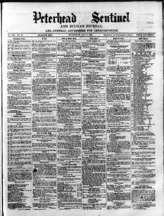 cover page of Peterhead Sentinel and General Advertiser for Buchan District published on May 2, 1883