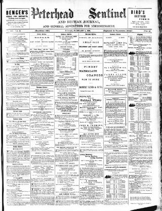 cover page of Peterhead Sentinel and General Advertiser for Buchan District published on February 2, 1894