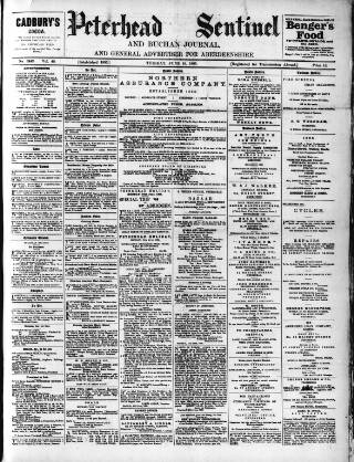 cover page of Peterhead Sentinel and General Advertiser for Buchan District published on June 18, 1895