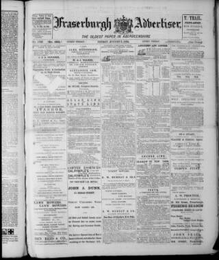 cover page of Fraserburgh Advertiser published on August 2, 1895
