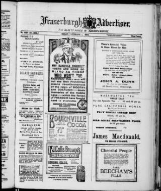 cover page of Fraserburgh Advertiser published on November 2, 1923