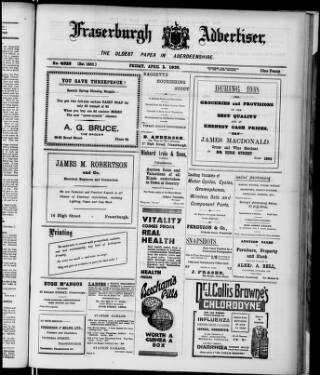 cover page of Fraserburgh Advertiser published on April 1, 1938