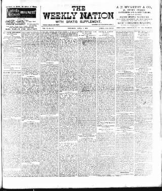 cover page of Dublin Weekly Nation published on April 1, 1899