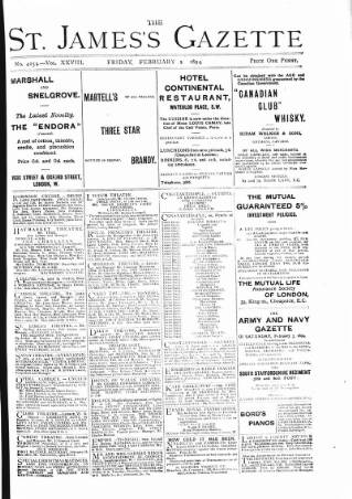 cover page of St James's Gazette published on February 2, 1894