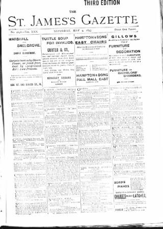 cover page of St James's Gazette published on May 4, 1895