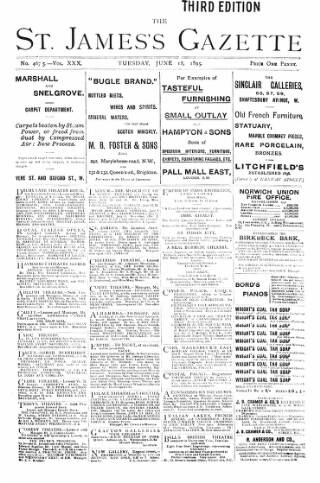 cover page of St James's Gazette published on June 18, 1895