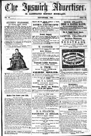 cover page of Ipswich Advertiser, or, Illustrated Monthly Miscellany published on September 2, 1861