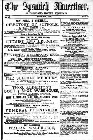 cover page of Ipswich Advertiser published on February 2, 1863