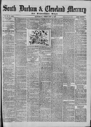 cover page of South Durham & Cleveland Mercury published on February 2, 1889