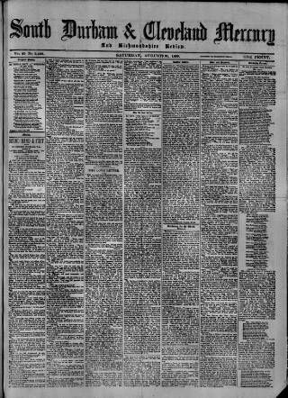 cover page of South Durham & Cleveland Mercury published on August 31, 1889