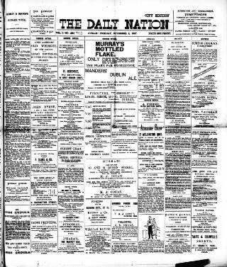 cover page of Dublin Daily Nation published on November 2, 1897