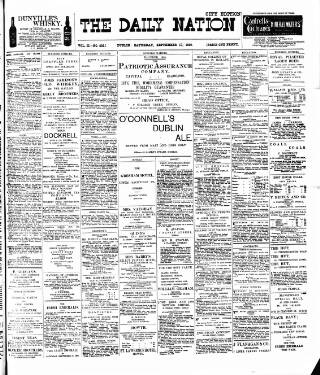 cover page of Dublin Daily Nation published on September 17, 1898