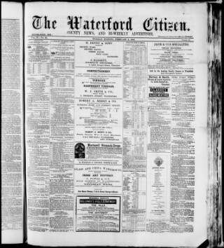 cover page of Waterford Citizen published on February 2, 1886