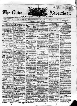 cover page of National Advertiser and Edinburgh and Glasgow Gazette published on June 10, 1848