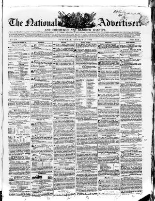 cover page of National Advertiser and Edinburgh and Glasgow Gazette published on August 5, 1848