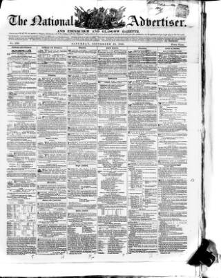 cover page of National Advertiser and Edinburgh and Glasgow Gazette published on September 23, 1848