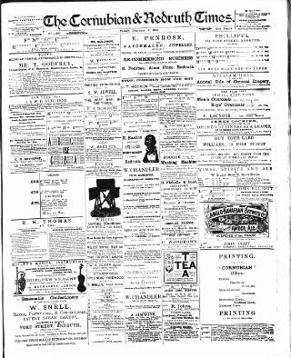 cover page of Cornubian and Redruth Times published on February 2, 1894