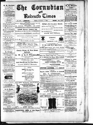 cover page of Cornubian and Redruth Times published on November 2, 1894