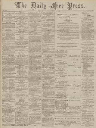 cover page of Aberdeen Free Press published on December 14, 1888
