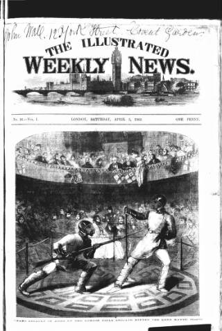 cover page of Illustrated Weekly News published on April 5, 1862