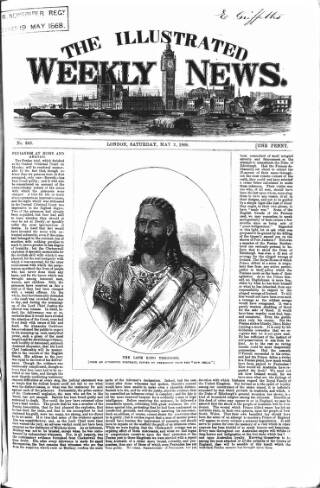 cover page of Illustrated Weekly News published on May 2, 1868