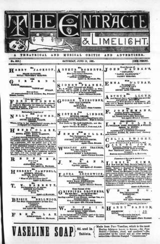 cover page of London and Provincial Entr'acte published on June 18, 1881