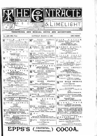 cover page of London and Provincial Entr'acte published on March 19, 1898