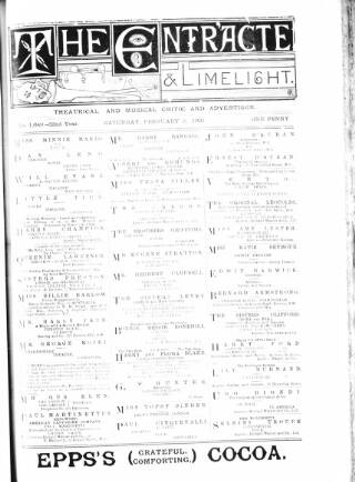 cover page of London and Provincial Entr'acte published on February 2, 1901
