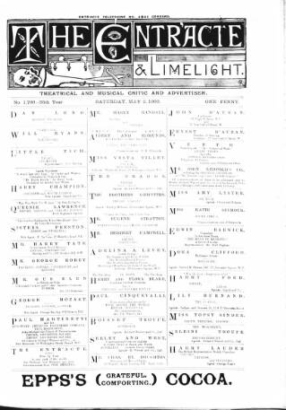 cover page of London and Provincial Entr'acte published on May 2, 1903