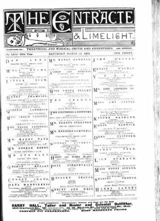 cover page of London and Provincial Entr'acte published on March 19, 1904