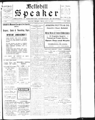 cover page of Bellshill Speaker published on June 18, 1926