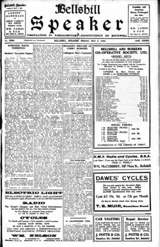 cover page of Bellshill Speaker published on May 4, 1934